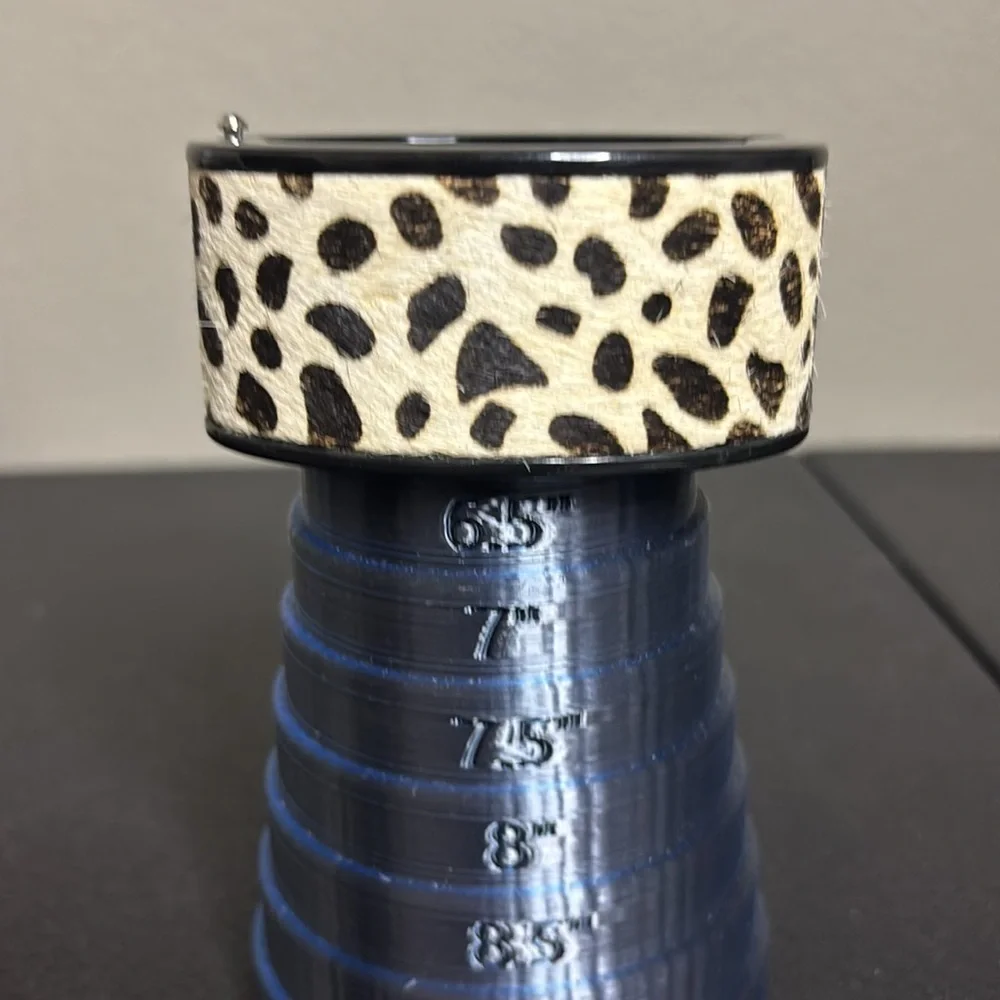 CN Marked Chunky Furry Leopard Print Bangle Clamper Bracelet